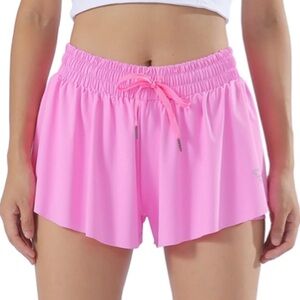Pink Flowy Women's Butterfly Shorts
